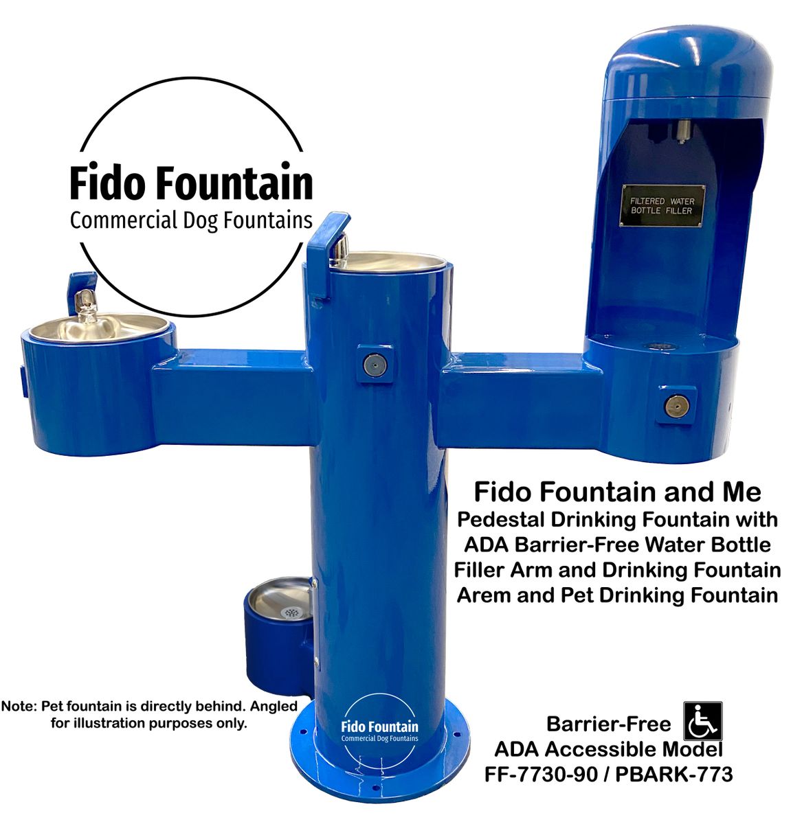 Fido Fountain and Me Pedestal Drinking Fountain with ADA BarrierFree